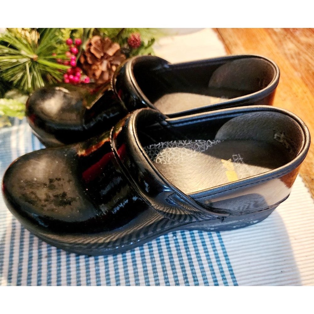DANSKO Professional‎ Black Patent Leather Clogs Shoes womens 6.5